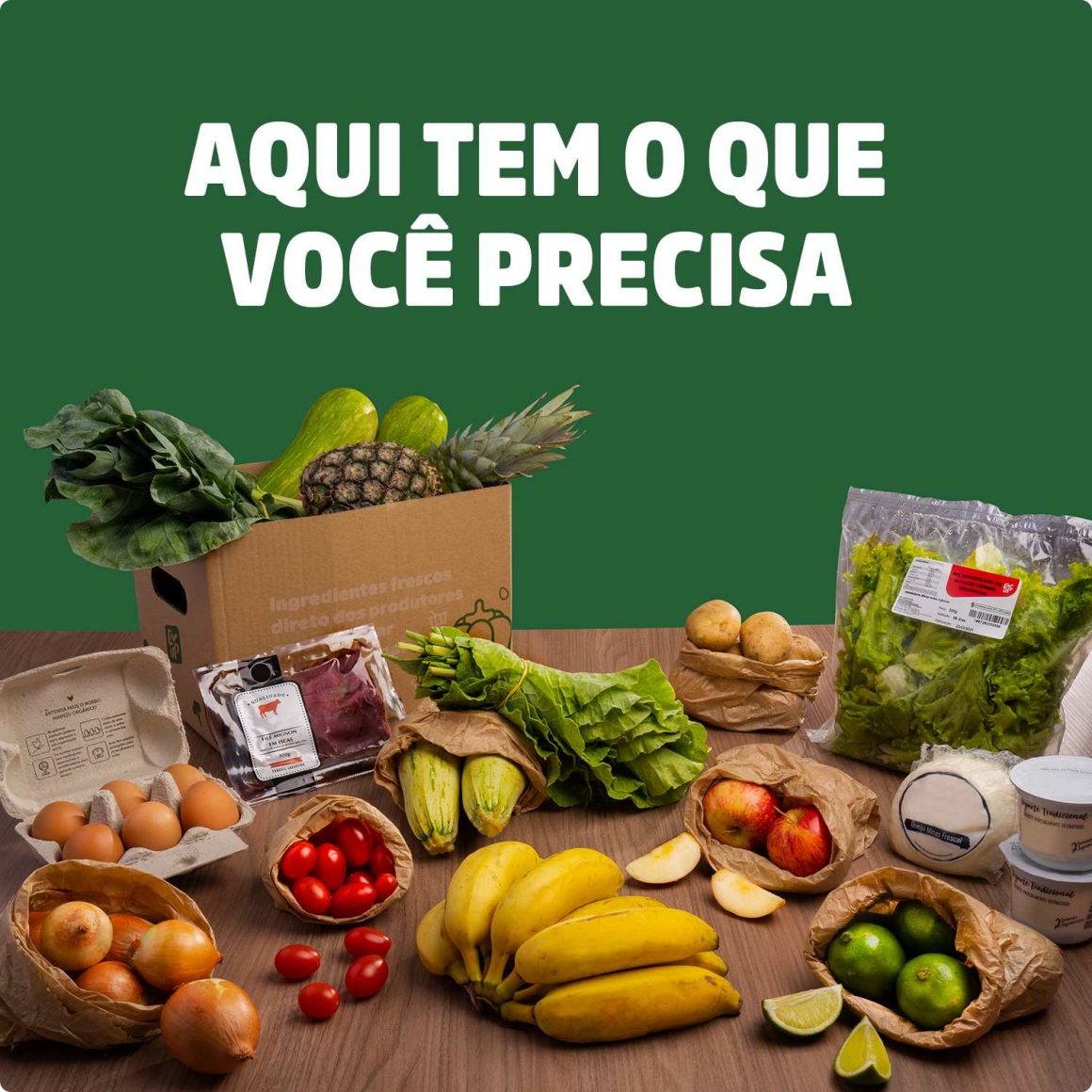 cesta de legumes da liv up em uma mesa